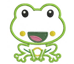 Stickmuster - Frosch lachend Appli